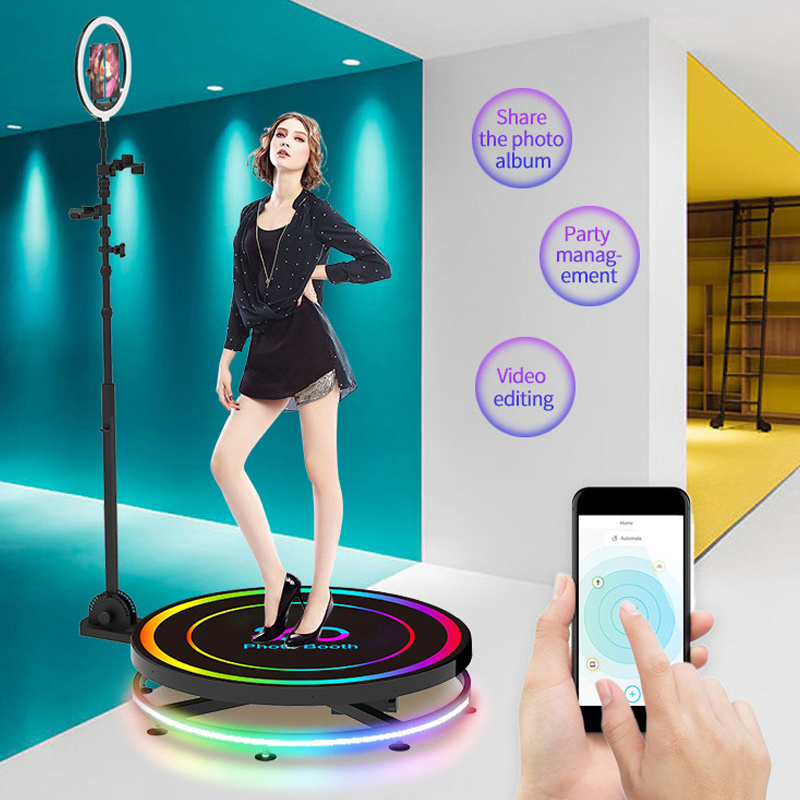 Photo Booth 360 degree photo booth surround photography selfie rotating platform live broadcast background