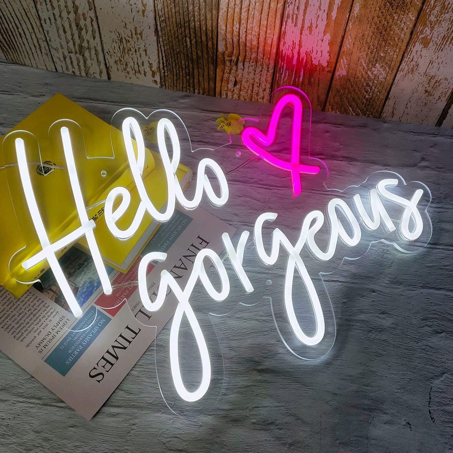 electronic signs waterproof acrylic for bedroom hello gorgeous letters wall outdoor open logo lights customled led neon sign