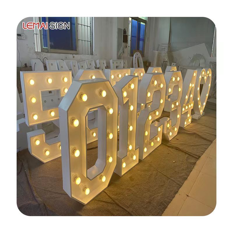 Customized 4-foot number 3-foot marriage lighted letters wooden ceiling love letter lamp marquee letters