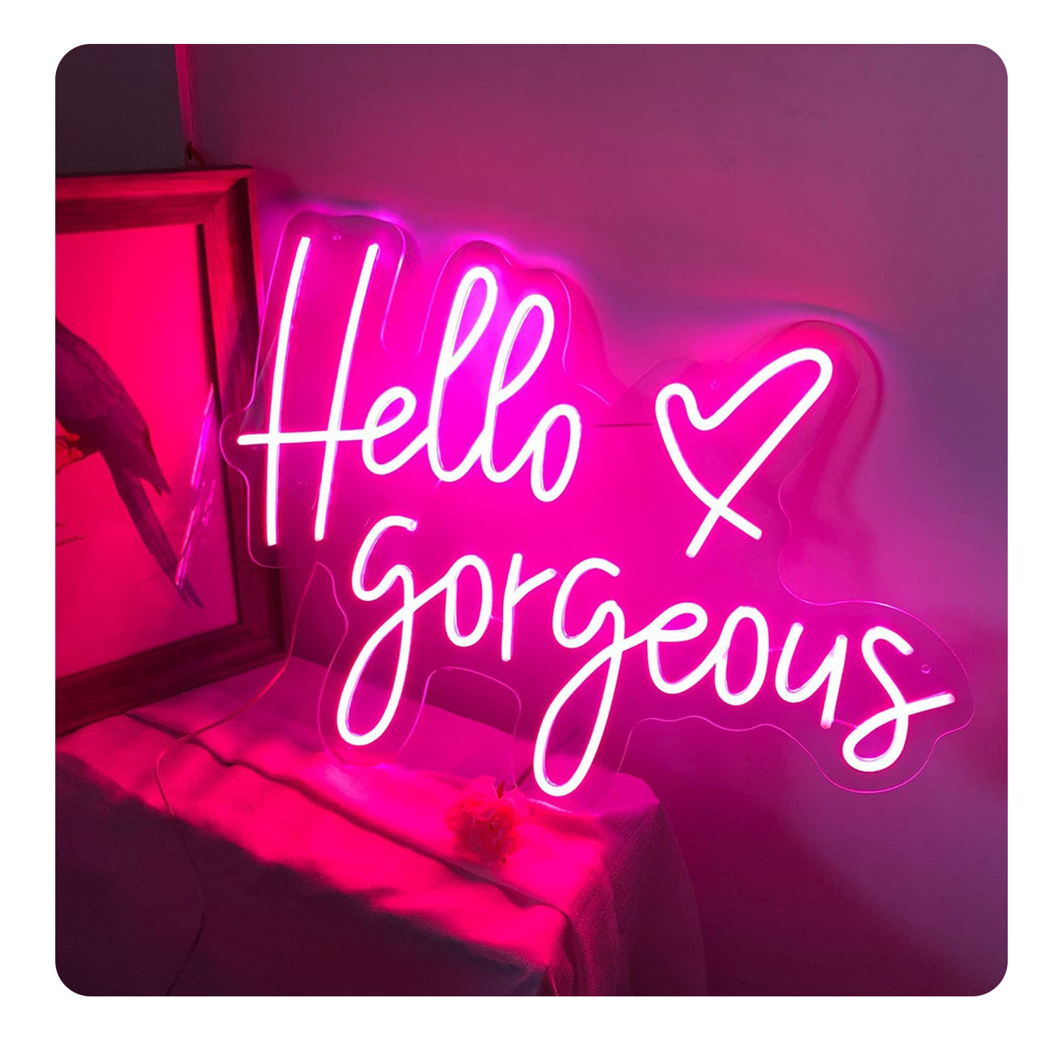 electronic signs waterproof acrylic for bedroom hello gorgeous letters wall outdoor open logo lights customled led neon sign