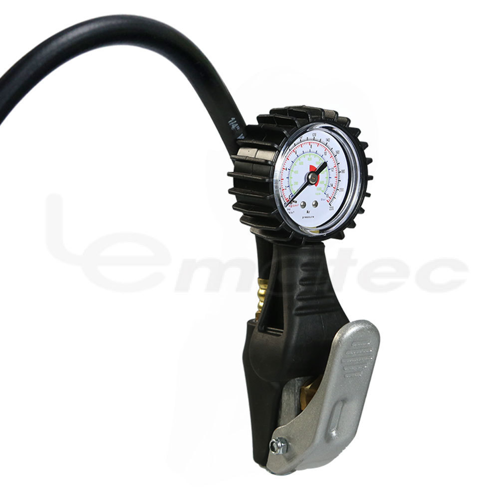 Portable Dial Tire Inflator With Pointer Pressure Gauge Car Truck Inflatable Hose Pump