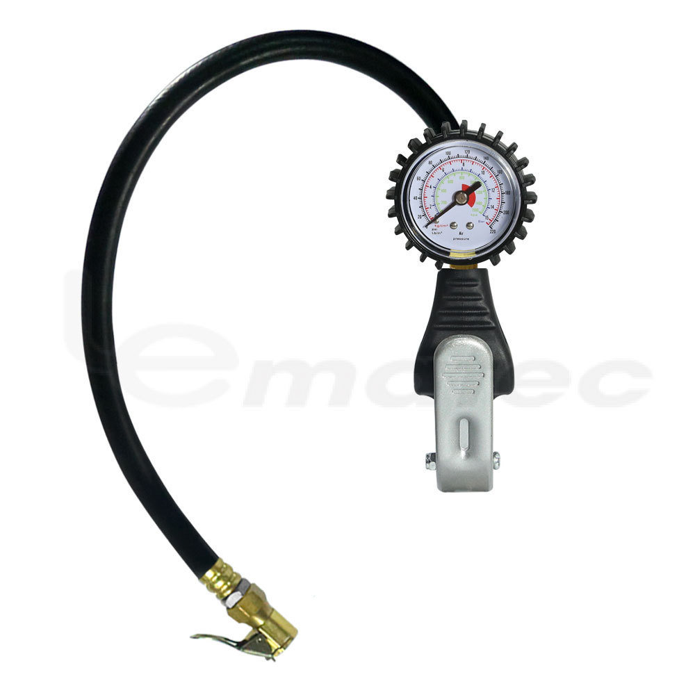 Portable Dial Tire Inflator With Pointer Pressure Gauge Car Truck Inflatable Hose Pump