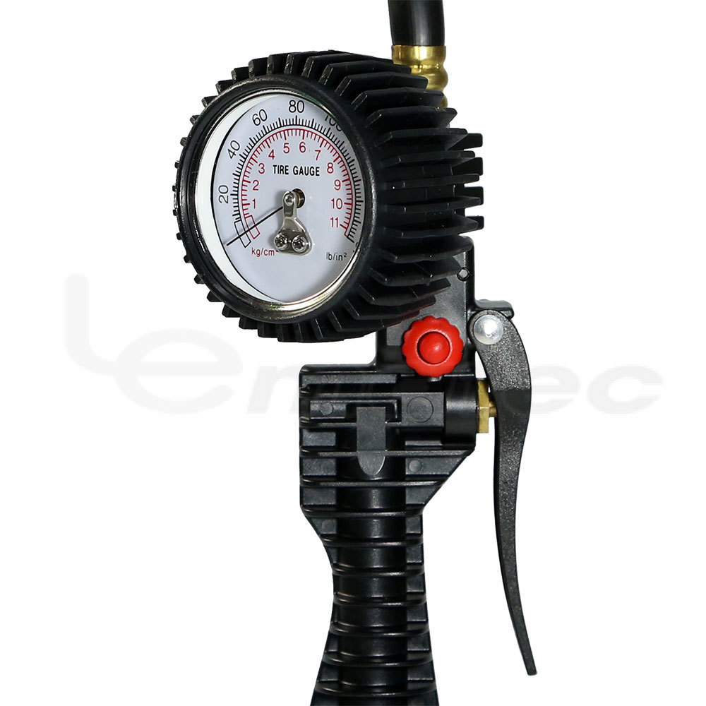 Portable Car Air Tire Inflator Gun With Preset Dial Pressure Gauge Release Valve Filling Accurate Diaphragm Gauge Chucks