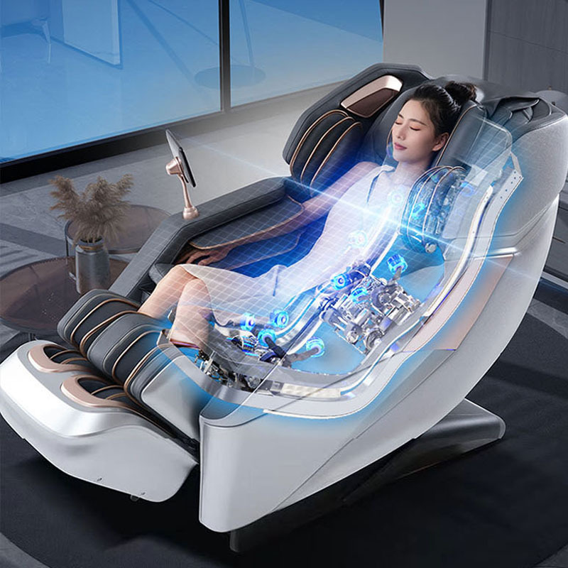 Electric Luxury Style New Models Slim 4d Shoulder Beige Of Black Color Massage Chair Italy