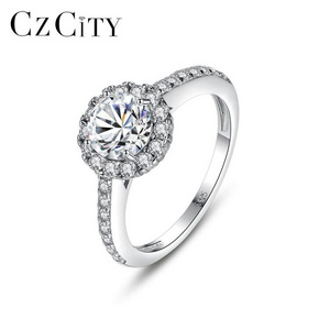 CZCITY Stone S925 High Quality Jewelry Princess Crown Engagement Diamond 925 Ring Woman