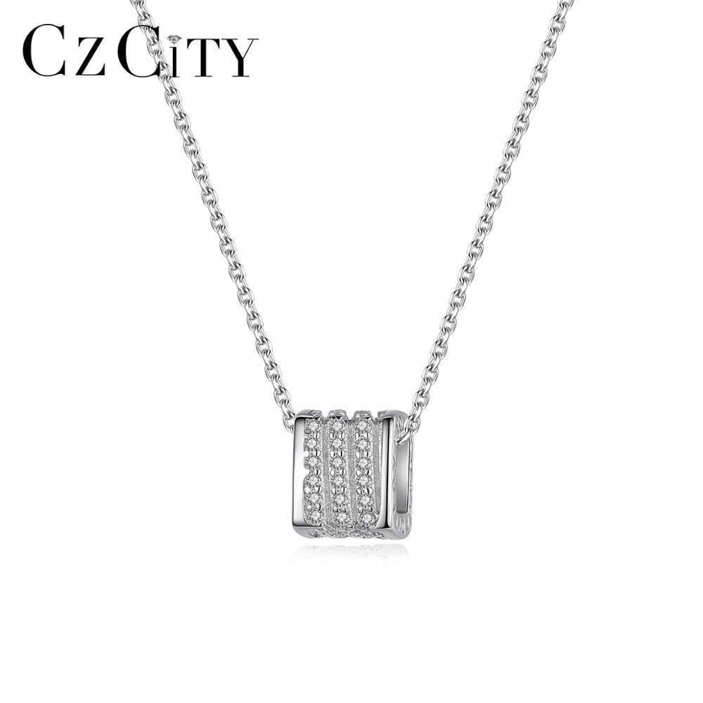 CZCITY 925 Silver Designer Trendy Dainty Jewelry Pendent Jewellery Bling Iced Out Necklace