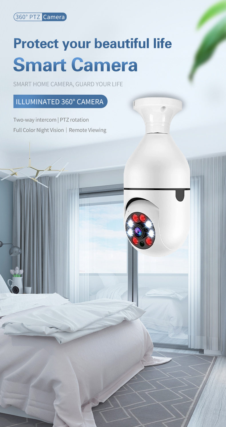 Security wifi Camera IP CCTV Video Surveillance HD 1080P 360 Panoramic Night Vision Two Way Audio Light Bulb Camera