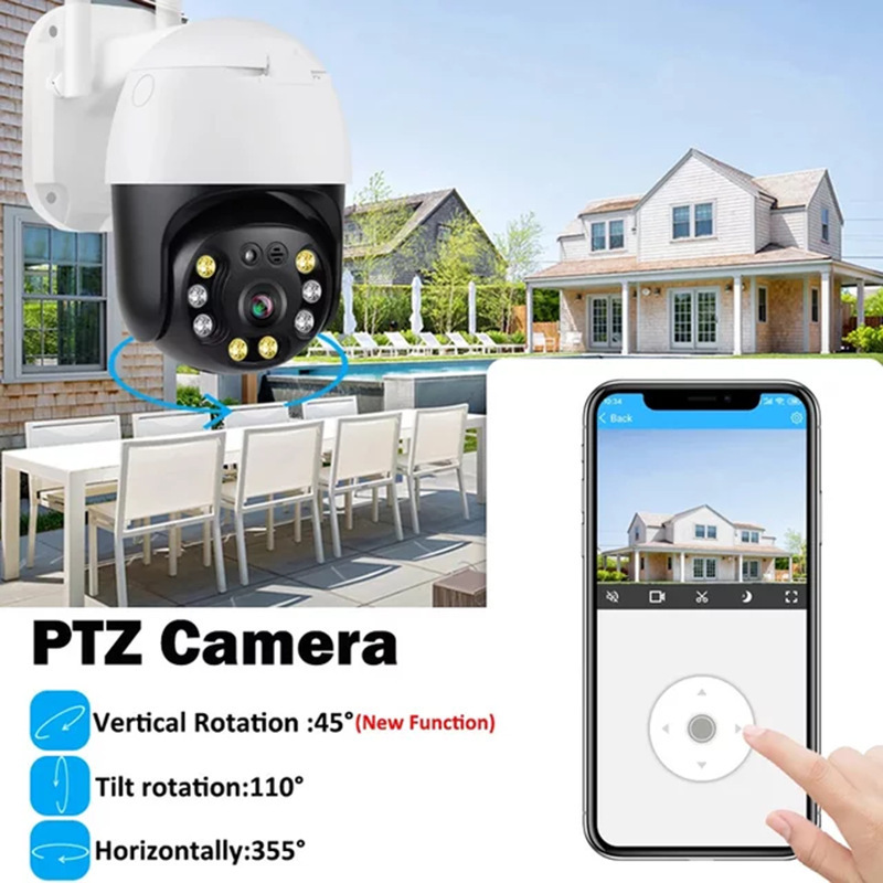 Smart wifi bullet and dome linkage PTZ IP Camera dual lens auto tracking 3MP 5MP digital video 4K camera