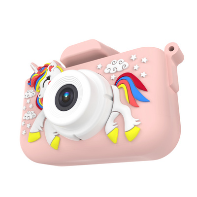 New Unicorn Silicone Children video camera 1080P HD mini camara for kids gift