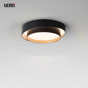 Modern minimalist black LED chandelier indoor lighting bedroom living room dining room study fashion ceiling chandelier