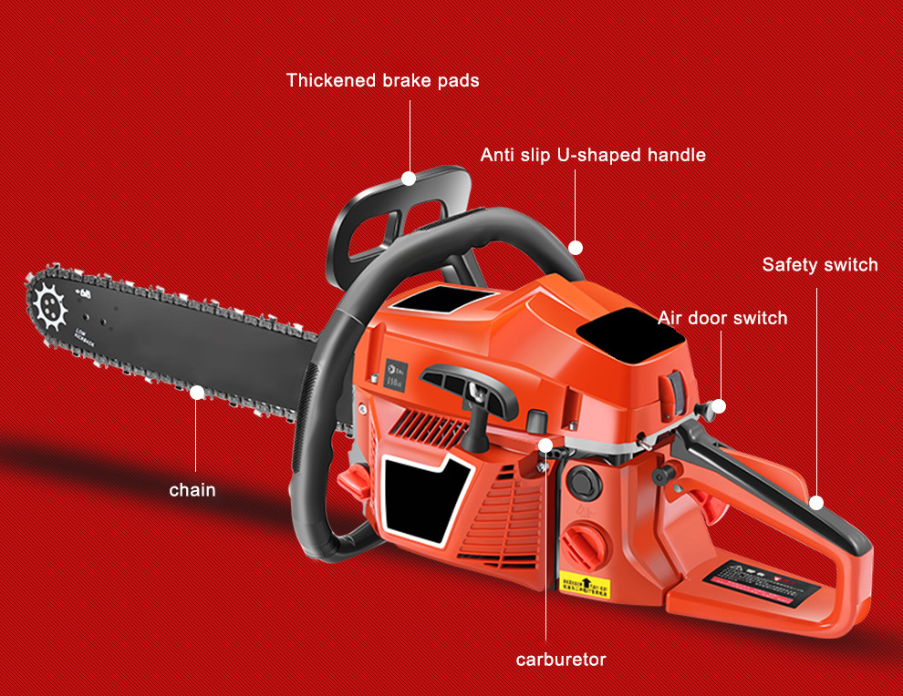 Rim Sprocket Chainsaw Bar 16 18 22 inch Chain Box Concrete Cutting Wood High Power 5800 Chainsaw Machine For Chainsaw Sharpening