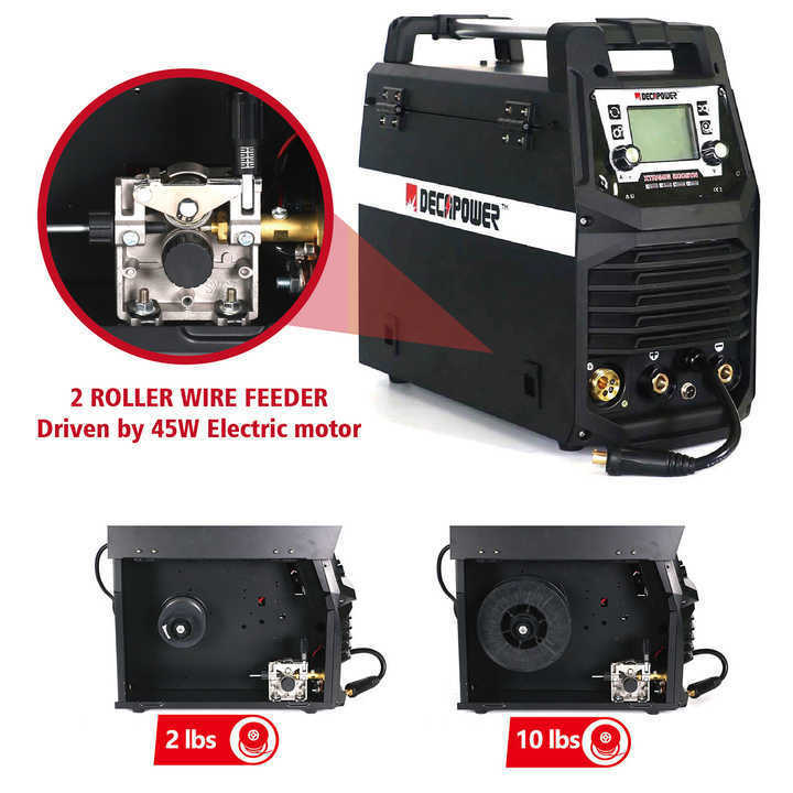 Decapower CE Approved Integrated Display Inverter Gas Gasless MIG Welding machine XTRAMIG 200A