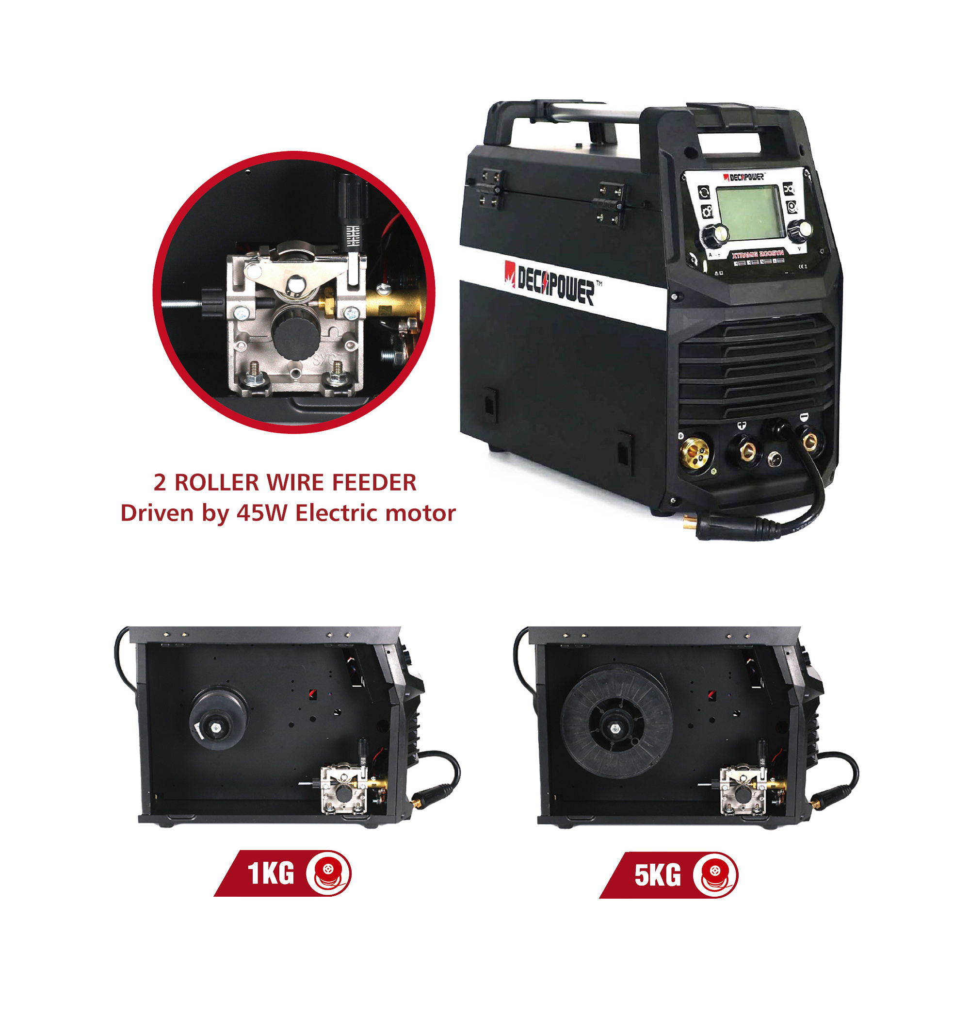 Decapower 4 in 1 aluminum welder MIG MAG MMA TIG IGBT professional inverter 200A CO2 NO GAS XTRAMIG welding machine with 220V