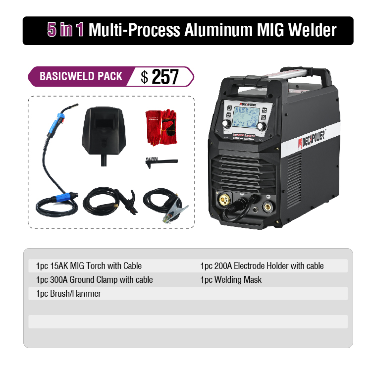 Factory WHOLESALE 5 in 1 MMA TIG MAG MIG Welder 200 AMP IGBT Aluminum CO2 NO GAS Inverter Welding Machine