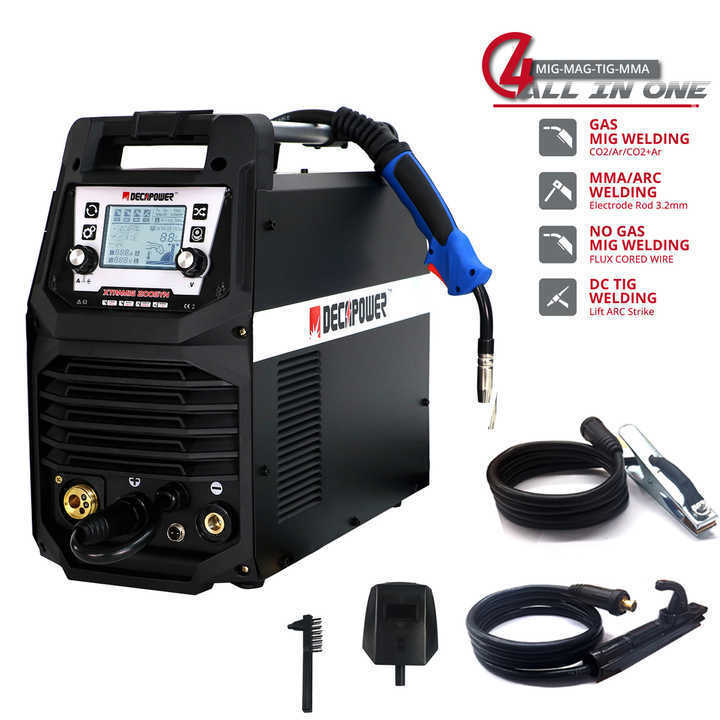 Decapower CE Approved Integrated Display Inverter Gas Gasless MIG Welding machine XTRAMIG 200A