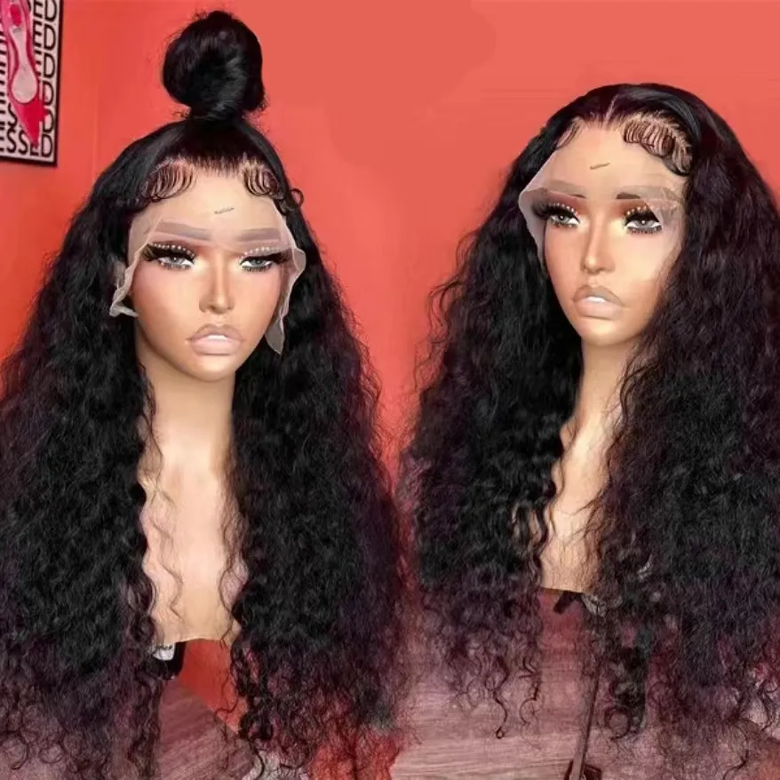 8-30 Inch Mongolian Afro Kinky Curly Human Hair Lace Front Wigs Virgin Hair Transparent HD Full Lace Frontal Wig With Baby Hair