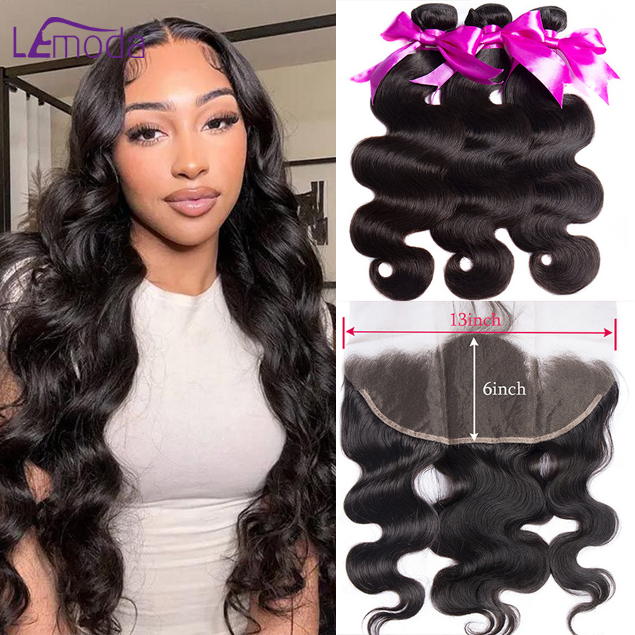 Hot Sale Unprocessed 100% Virgin Human Hair 3 Bundles With Lace Closure Cuticle Aligned Hair Raw Indian Hair Bundles