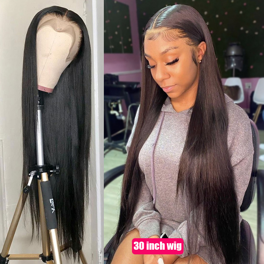 Lemoda Wholesale 280% 13x4 13x6 Lace Frontal Wig 40 Inch Brazilian Virgin Straight Human Hair Lace Front Wigs For Black Women