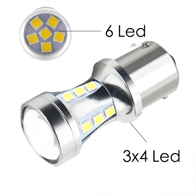 Car turn signal light LED brake bulb 3030 18SMD S25 1156 BA15S  BAU15S 1157 BAY15D T20 7443 Canbus reverse tail lamp