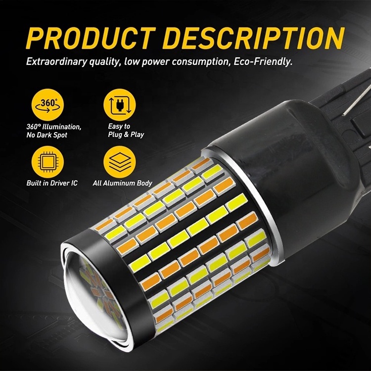 Car turn signal light LED brake bulb 3014 120SMD S25 1157 BAY15D 7443 W21 5W T20 3157 T25 Canbus reverse tail lamp DRL