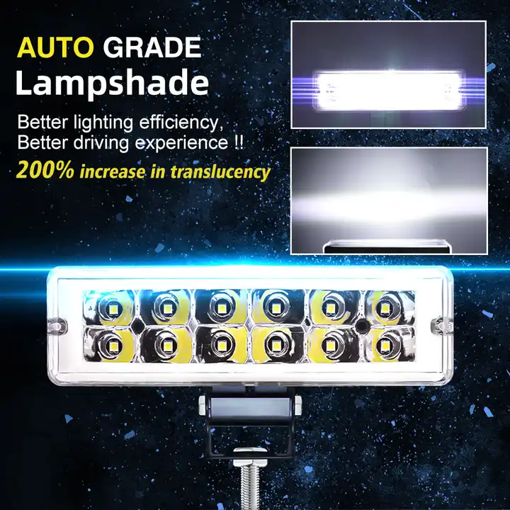 LED Light Bar Car Motorcycle Offroad Truck ATV Boat Reflective Cup 20W with wafer metal connector mini terminal16 color change