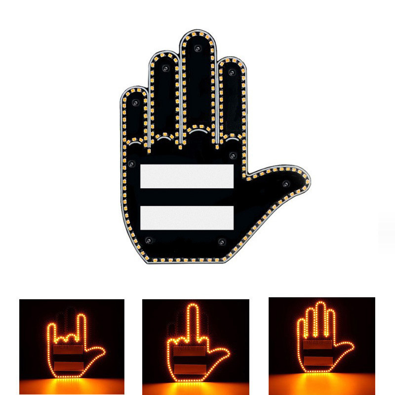 Stock Available flik middle finger led decoration car light Remote control cool car accessories Warning Brake Light