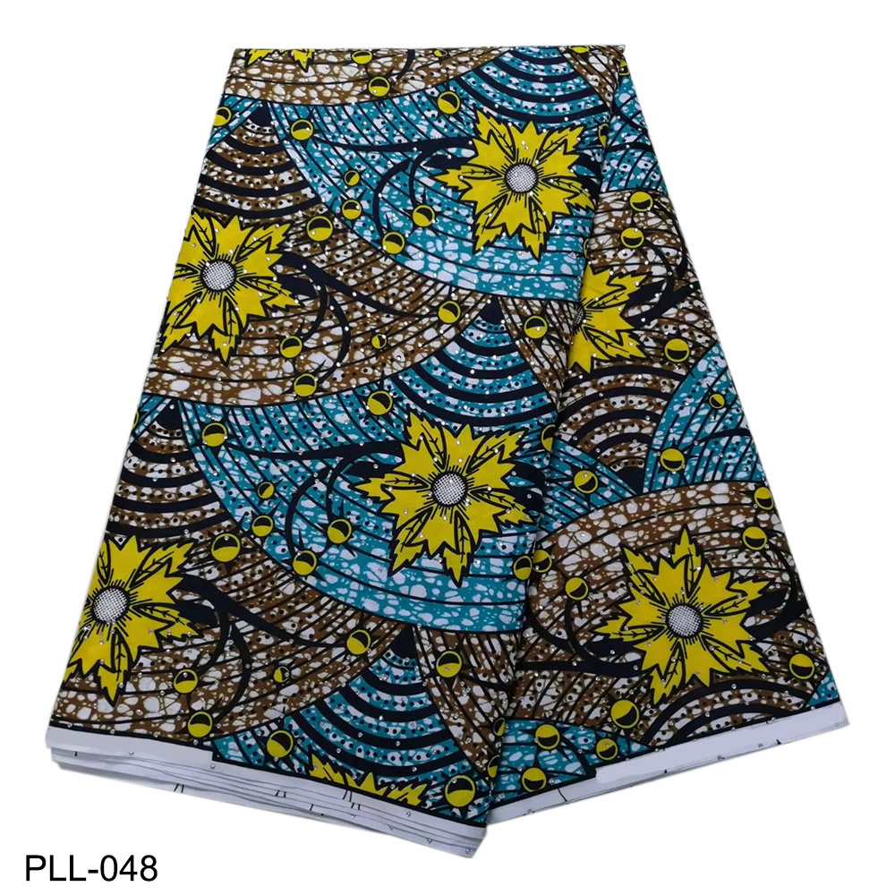 Unique Design Clothing Material Real African Print Fabric Ankara Wax with Stones