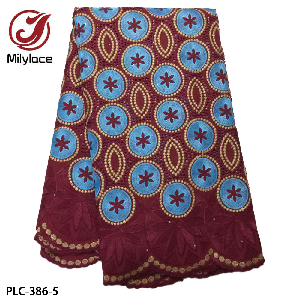 2021 Beautiful Dress Material African Embroidery 100% Cotton  Swiss Voile Dry Lace Fabric