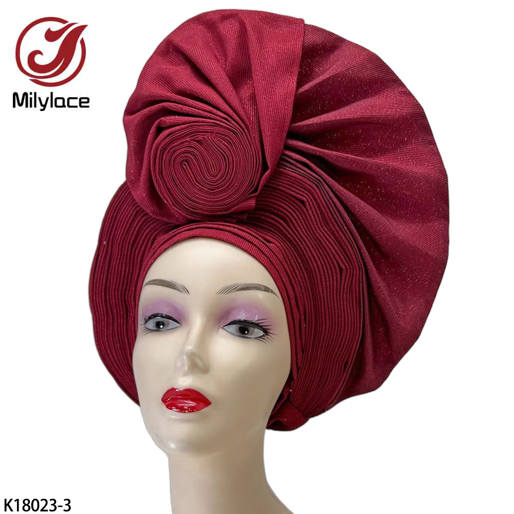 New Arrival Nigerian Women Gele African Flower Muslim Turban Head Wraps Head Ties