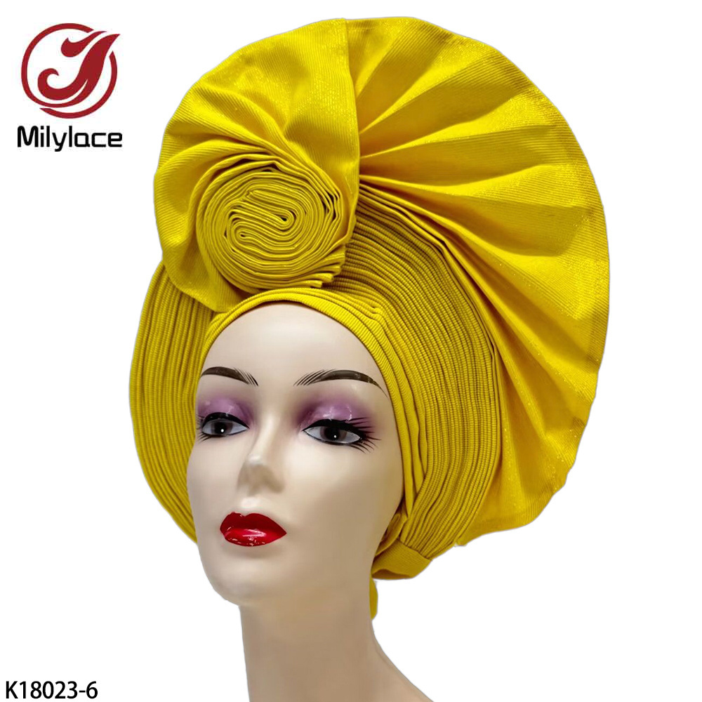 New Arrival Nigerian Women Gele African Flower Muslim Turban Head Wraps Head Ties