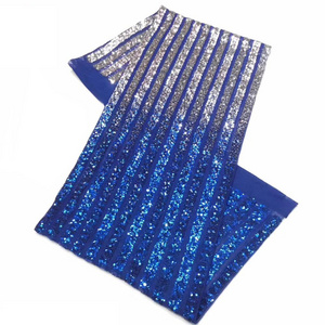 Fashion stripe gradient sequin lace tulle net lace sequin fabric