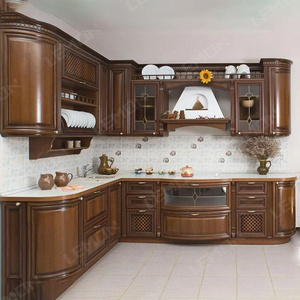 Free 3D customized high technical modular custom color simple design solid cherry maple wood kitchen cabinet