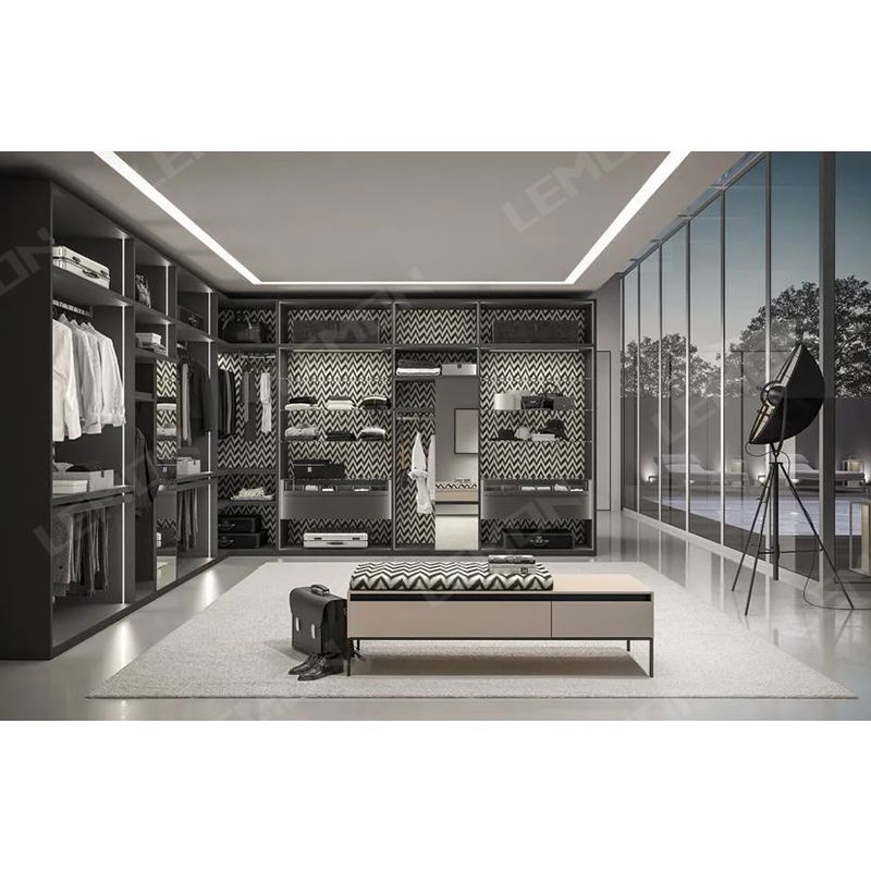 High end luxury design black and white color high quality walk-in wardrobes closet for apartment big house