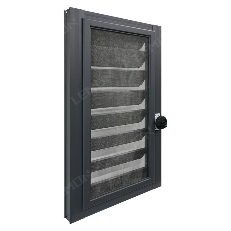 Aluminum Louver Window Hurricane Proof Exterior Anti-theft Aluminum Blades Jalousie Window with Screen