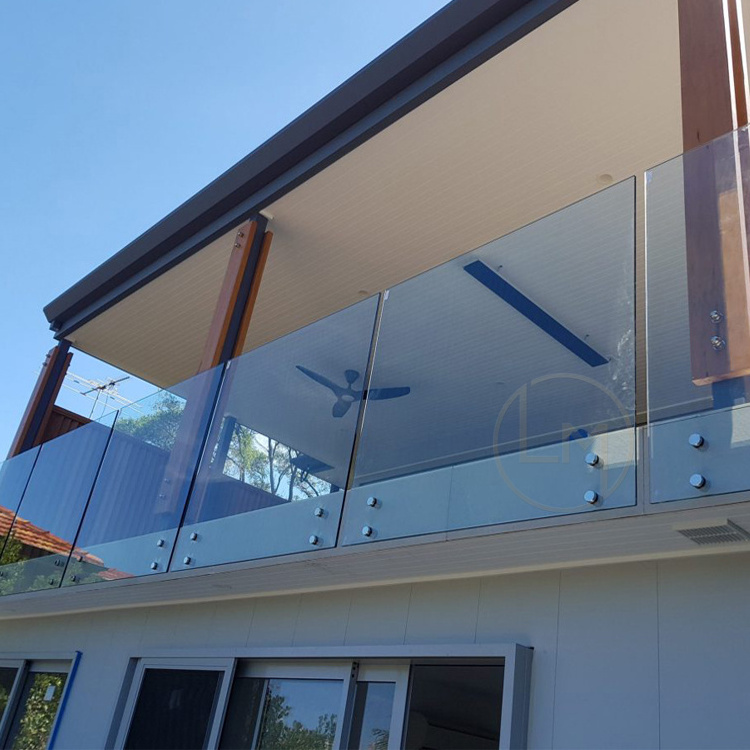 European Design Handrail Frameless Balcony Exterior Railing Metal Staircase Aluminum Glass Stainless Steel Balustrade