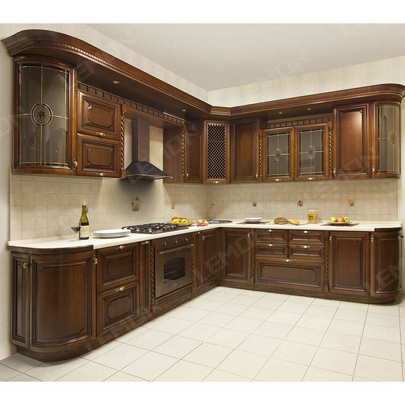 Free 3D customized high technical modular custom color simple design solid cherry maple wood kitchen cabinet