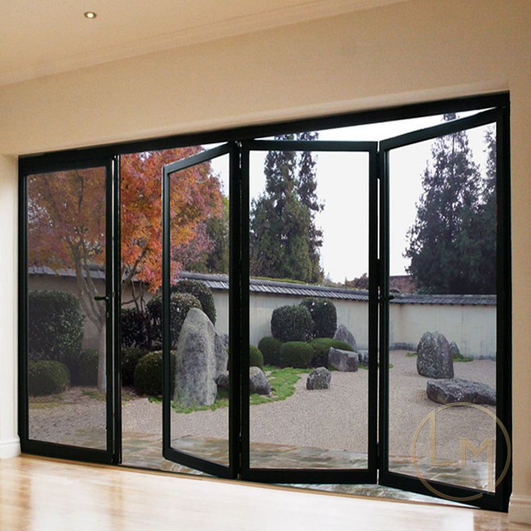 Pakistan Custom Low Price Bifold Fold Door Partition Exterior Bi Folding Door Folding Glass Door