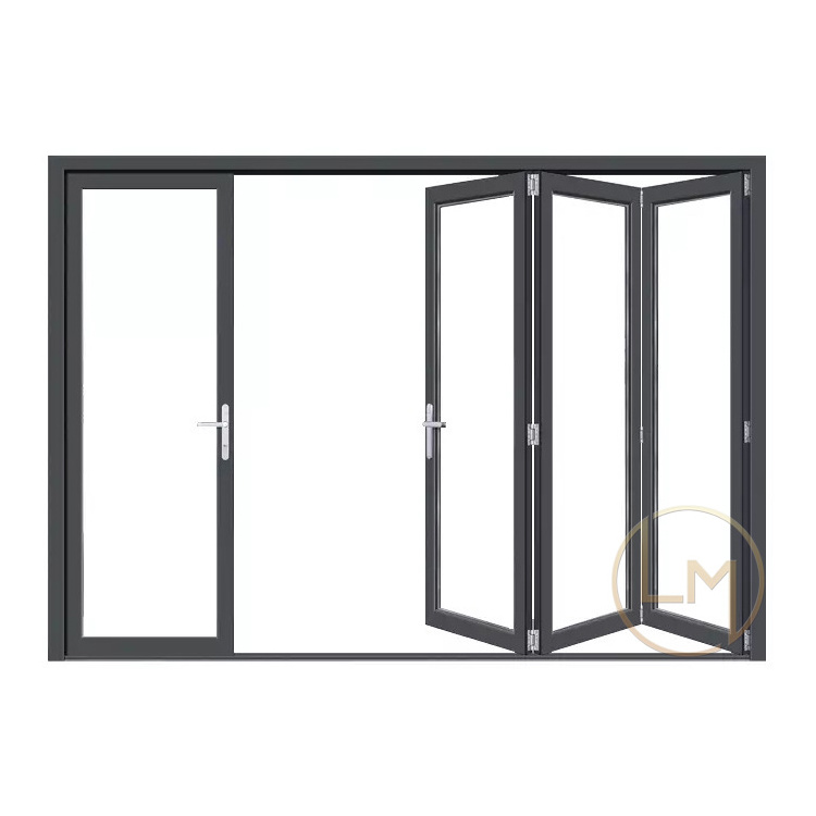 Pakistan Custom Low Price Bifold Fold Door Partition Exterior Bi Folding Door Folding Glass Door