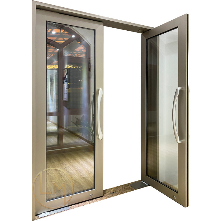 American Modern Restaurant Exterior Storefront Aluminum Frame Tempered Glass Front Commercial  Door