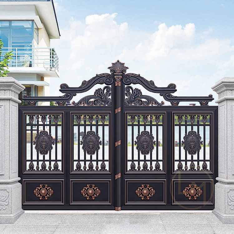 Latest Yard Cheap Powder Coated Metal Front Main Double Swing Galvanized Aluminum Gate Price