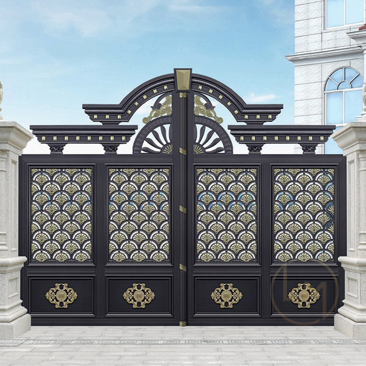 Casting new model gate designs swing garden fence gate aluminium front gates