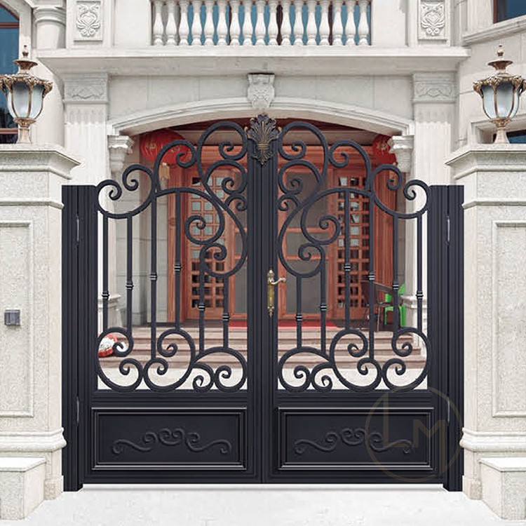 Casting new model gate designs swing garden fence gate aluminium front gates