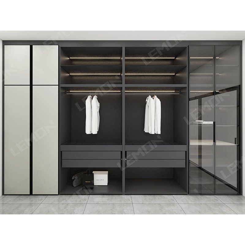 Bedroom furniture modern design storage hanging wardrobe with shoe organizer walkin closet