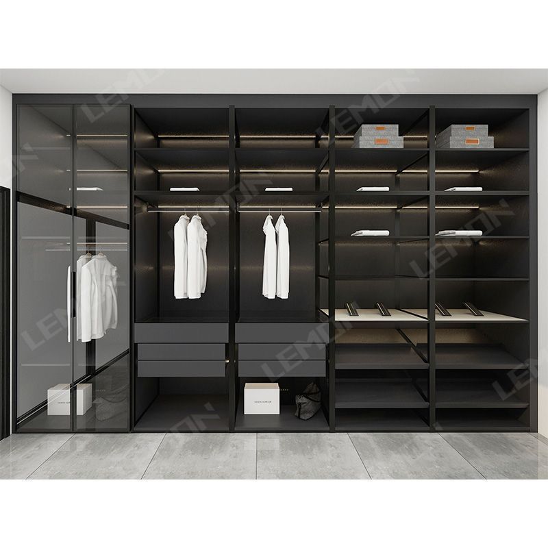 Bedroom furniture modern design storage hanging wardrobe with shoe organizer walkin closet