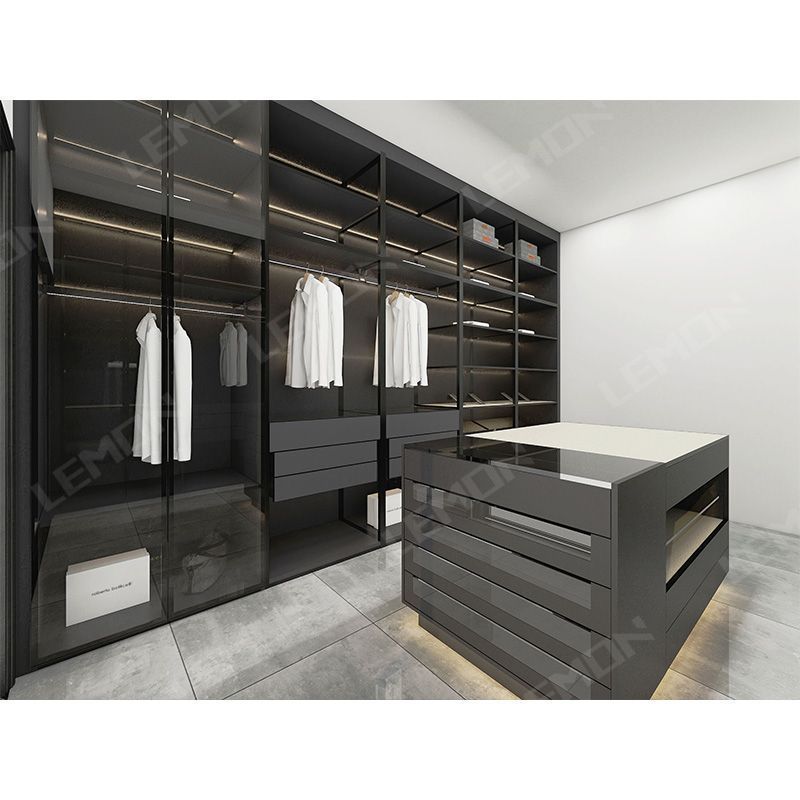 Bedroom furniture modern design storage hanging wardrobe with shoe organizer walkin closet