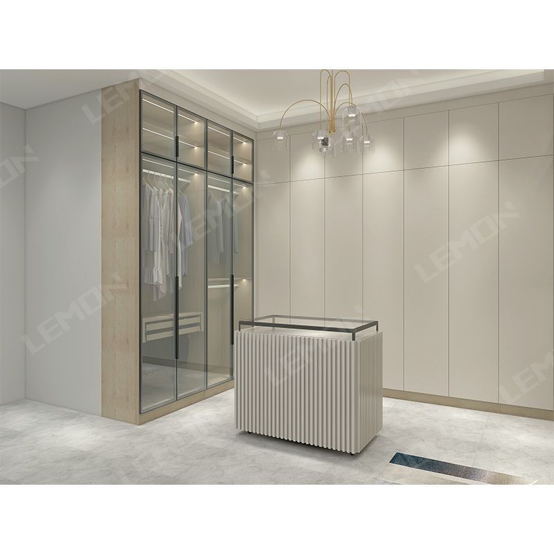 Modern Luxury Storage Wardrobe Designs Custom Melamine Bedroom Furniture Wooden Walk In Wardrobe Closet with Center Island