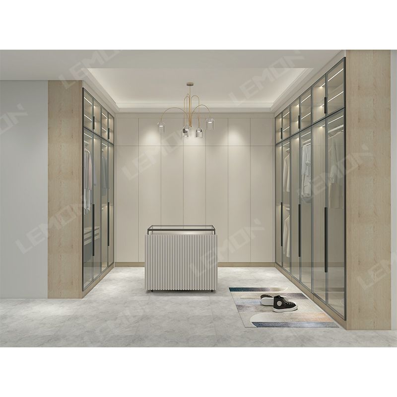 Modern Luxury Storage Wardrobe Designs Custom Melamine Bedroom Furniture Wooden Walk In Wardrobe Closet with Center Island