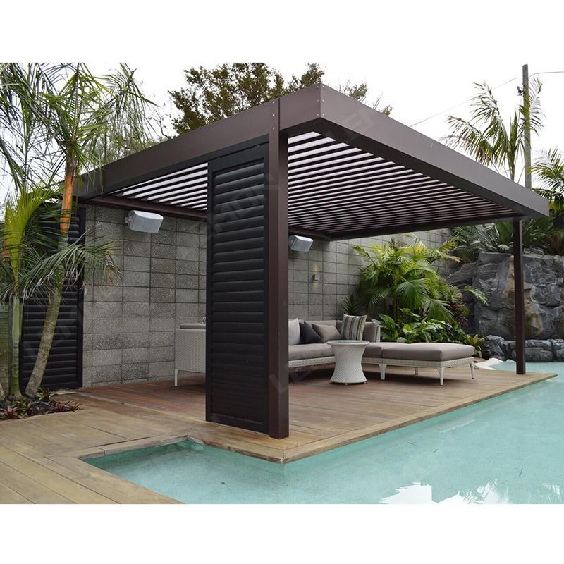 Adjustable Wall Mounted Roof Patio Terrace Garden Swimming Pool Smart Waterproof Aluminum pergolas and gazebos outdoor