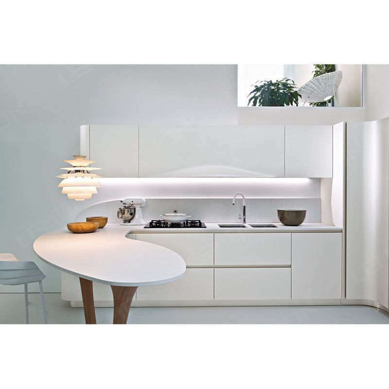 Classic Simple Design L Shaped Apartment High Gloss Storage Lacquer Kitchen Caninets Kitchen Cabinet Glass