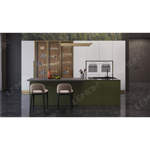 Smart Diy Units Complete Set Island Material Luxury Furniture Mobile Home Mint Modern Design Kitchen Cabinet